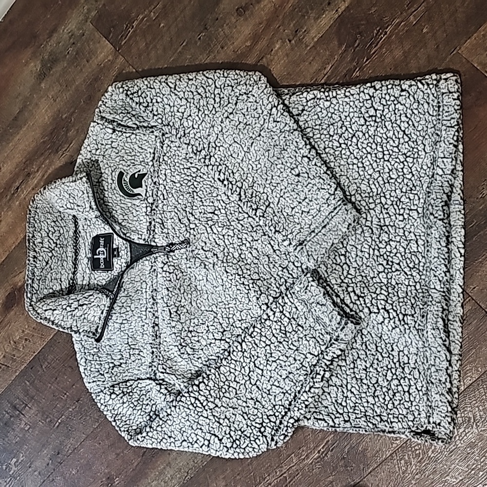 Boxercraft Gray Sherpa Pullover Sweater MSU Spartans Women's Medium